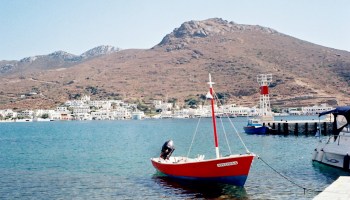 boat in amorgos greece