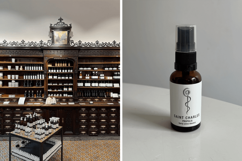 pharmacy find propolis spray antibacterial, antifungal, antiviral, anti-inflammatory, and packed with polyphenols and antioxidant