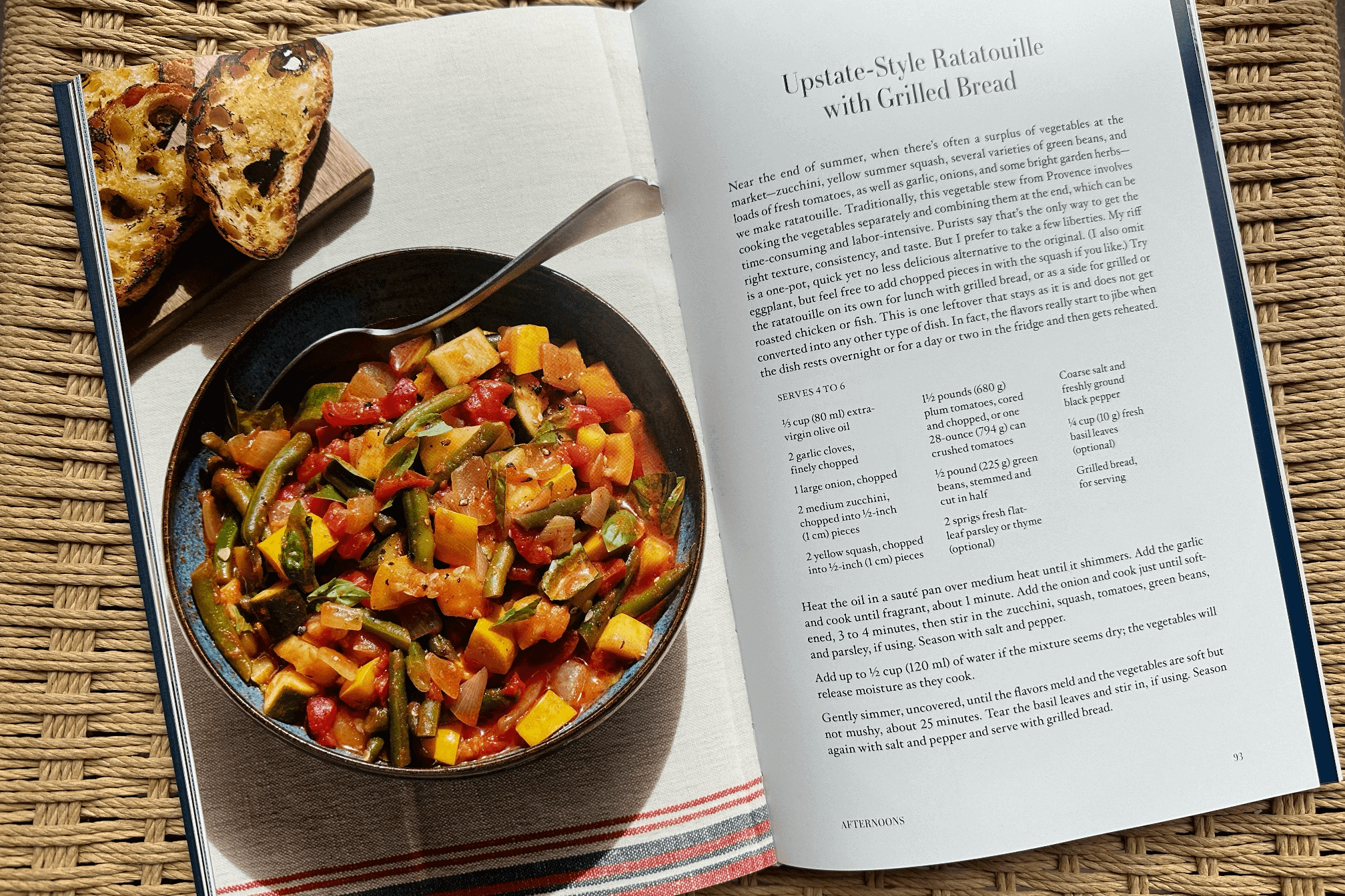 Upstate Style Ratatouille with Grilled Bread